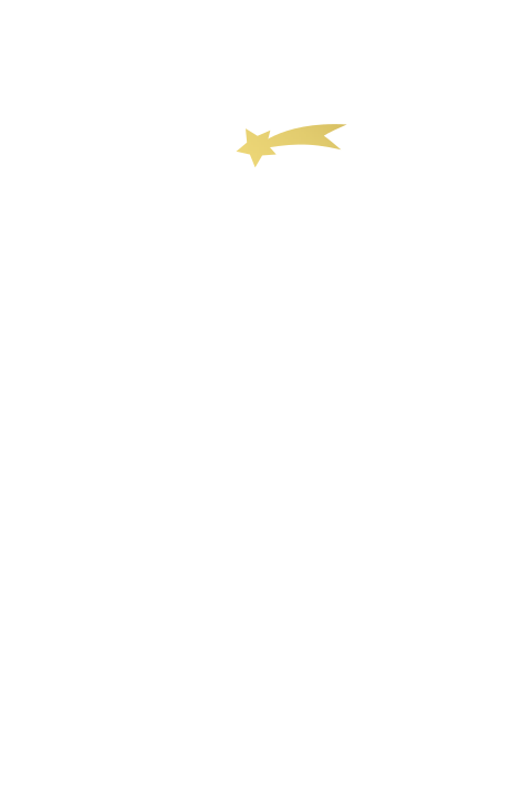 Papercut kerstkaart met goudfolie ster aan de hemel