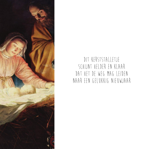 Traditionele kerstkaart met Maria en baby Jezus