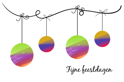 Watercolor - kerstballen en strikjes