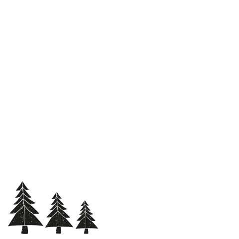 Zwarte kerstbomen op wit